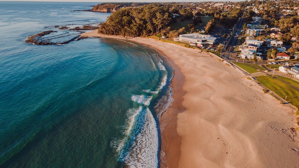 Mollymook beach during sunrise, South Coast, NSW, Australia.