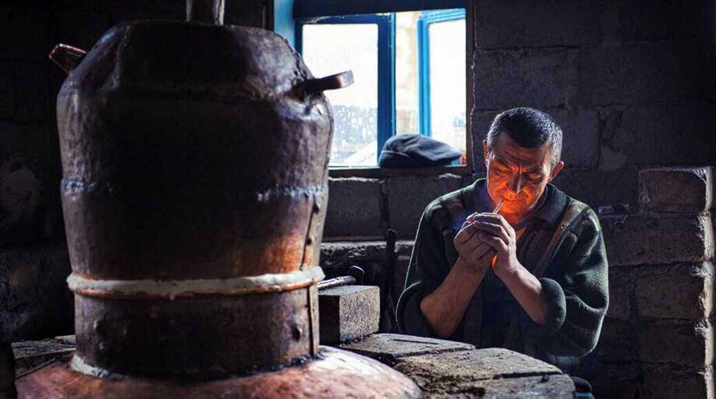 While on assignment for WWF-Romania, we visited some villages in the north of Romania, in Maramures. This man was making palinca (an extremely hot fruit brandy). While he was explaining the process, he decided all that talk deserved a cigarette.
www.doruoprisan.com