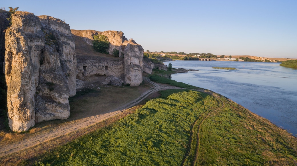 view from ruins of Carsium old city, Harsova, Romania.