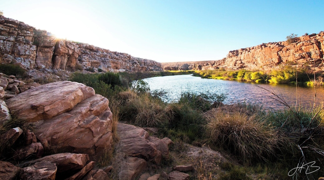 Bass fishing early morning along the river.