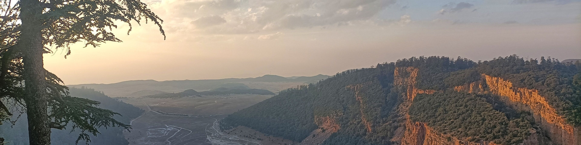 Sunset Over Moroccan Mountains and Blue Brigade Lakes at Aguelmam Azegza