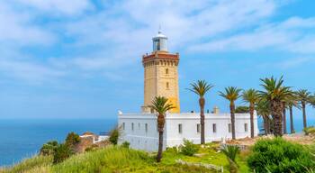 Panorama of Cape Spartel lighthouse at the entrance of the strait of Gibraltar near Tangier in Morocco
