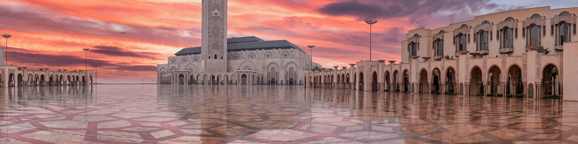 Mosque Hasan II one of the biggest mosques in the world with the highest minaret