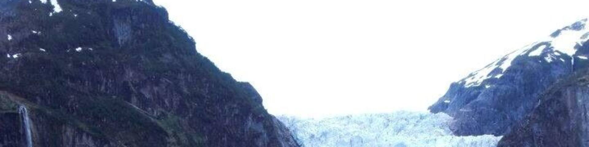 The hanging glacier in Chile's Quelat National Park appears makes for a great view and you can camp in the park as well