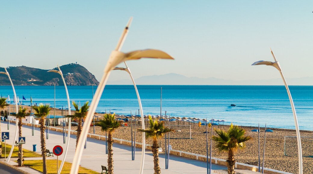 walk alley of Martil beach, Morocco