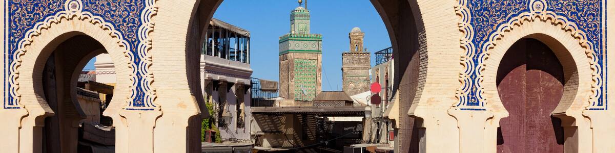 Bab Bou Jeloud gate (or Blue Gate) in Fez el Bali medina, Morocco