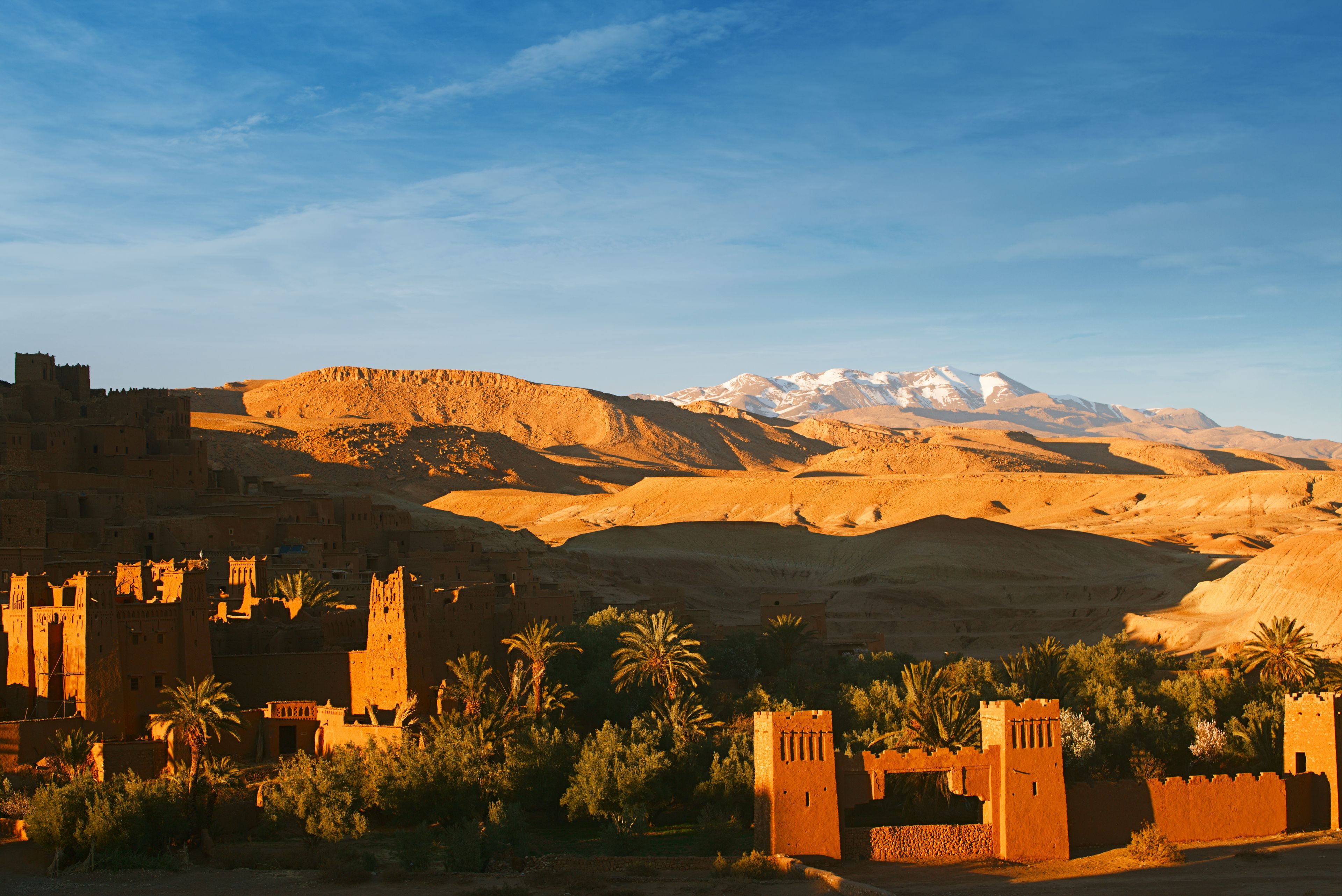 Ait Benhaddou Ksar Kasbah, Morocco, Africa, in sunset