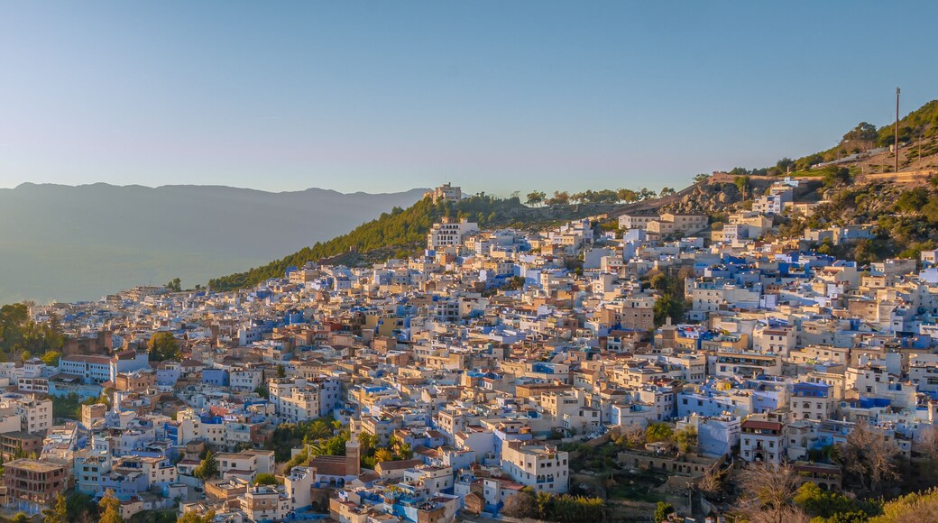 panorama of the town of chefchaouen morocco