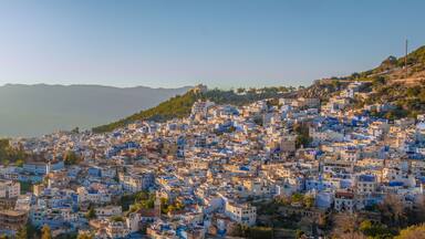 panorama of the town of chefchaouen morocco