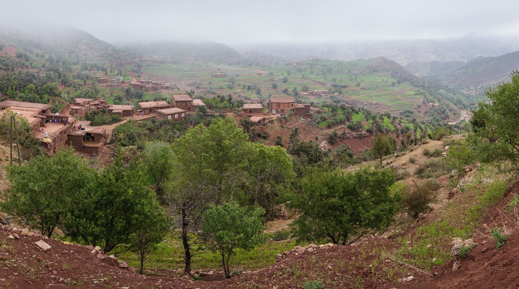 typical agricultural mountain landscape, Ait Blal, azilal province, Atlas mountain range, morocco, africa