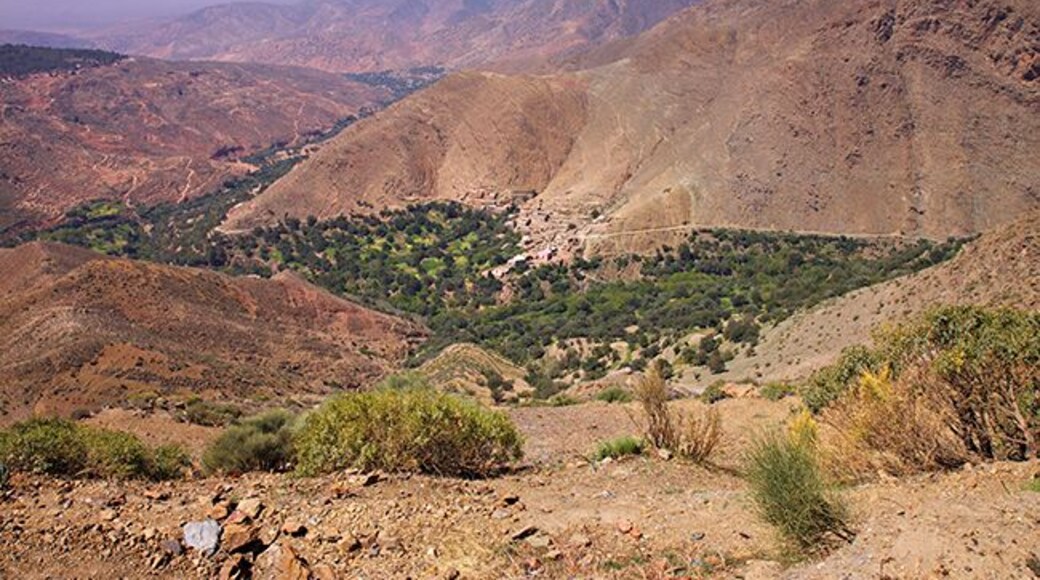 This road through the heart of High Atlas was made by the French already in the period of 1926 to 1932. This journey through the mountains was earlier considered dangerous and unpractical. To day the road is under repair and we had to stop for excavators many times and wait for them to make space for us to pass. But much of the work is still made the traditional way, by handcraft. Laboriously stone by stone is built to form beautiful walls to support the road on the mountainside. It may look like an infinite project, but in a few years the road will probably be much better and less exciting. Read more at: http://www.travelwithallsenses.com/tizi-n-test-pass-high-atlas/