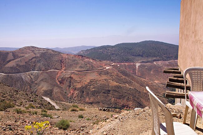 This road through the heart of High Atlas was made by the French already in the period of 1926 to 1932. This journey through the mountains was earlier considered dangerous and unpractical. To day the road is under repair and we had to stop for excavators many times and wait for them to make space for us to pass. But much of the work is still made the traditional way, by handcraft. Laboriously stone by stone is built to form beautiful walls to support the road on the mountainside. It may look like an infinite project, but in a few years the road will probably be much better and less exciting. Read more at: http://www.travelwithallsenses.com/tizi-n-test-pass-high-atlas/