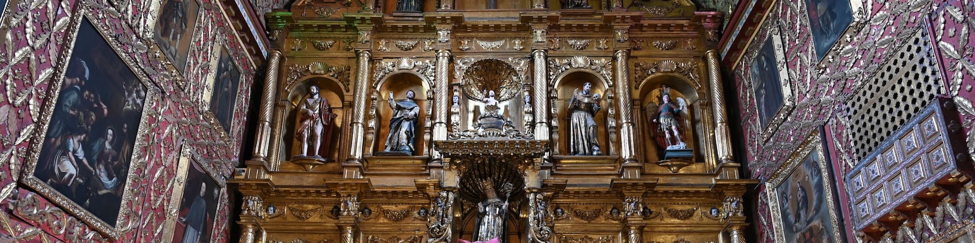 Ornate decor at Santa Clara church (constructed in 1647), Bogota, Colombia
