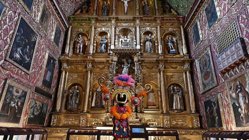 Ornate decor at Santa Clara church (constructed in 1647), Bogota, Colombia