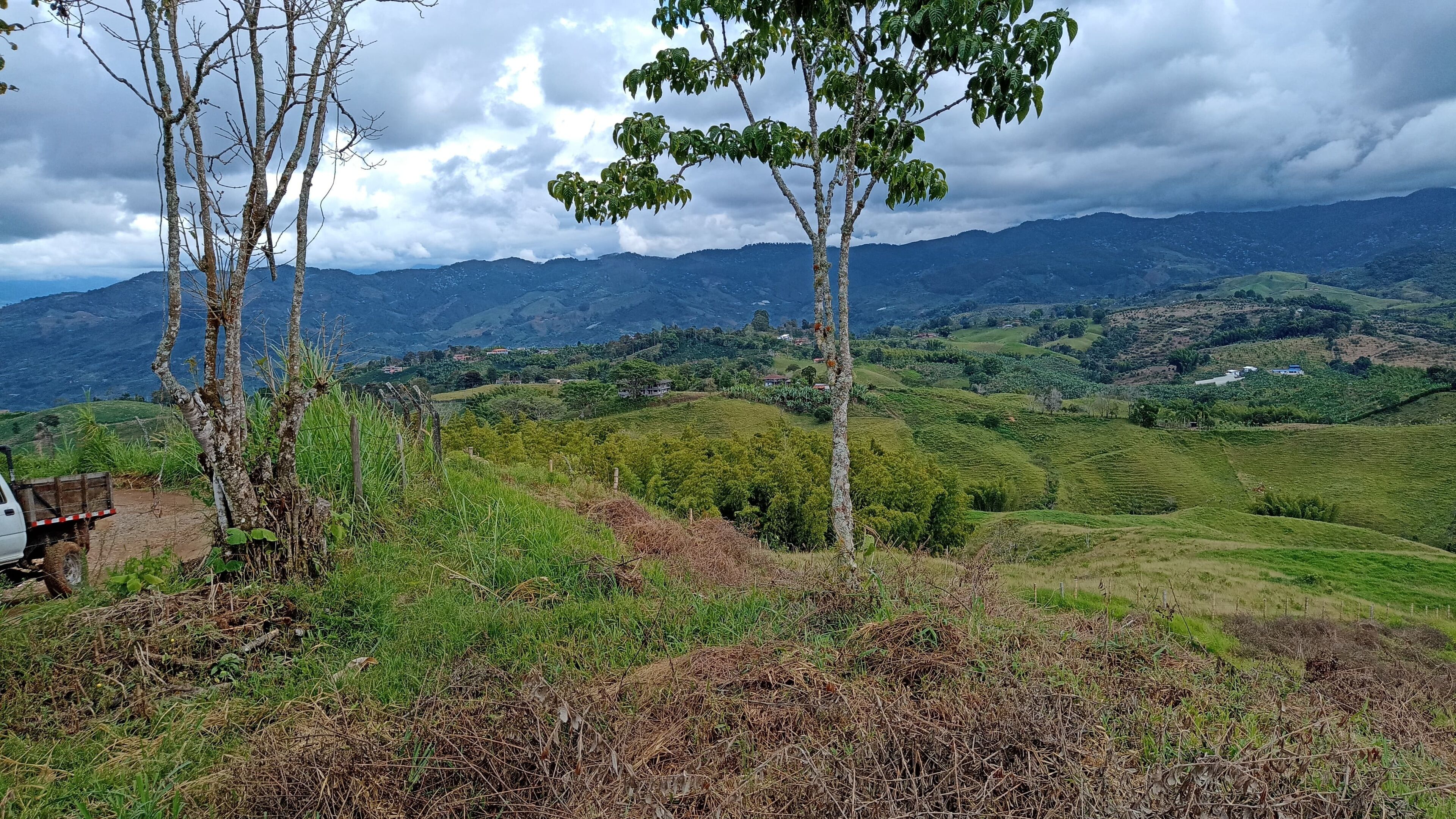 Landscape of the Seville Valley Pueblo Magico of Colombia taken with drone Landscape of the Seville Valley Pueblo Magico of Colombia taken with drone