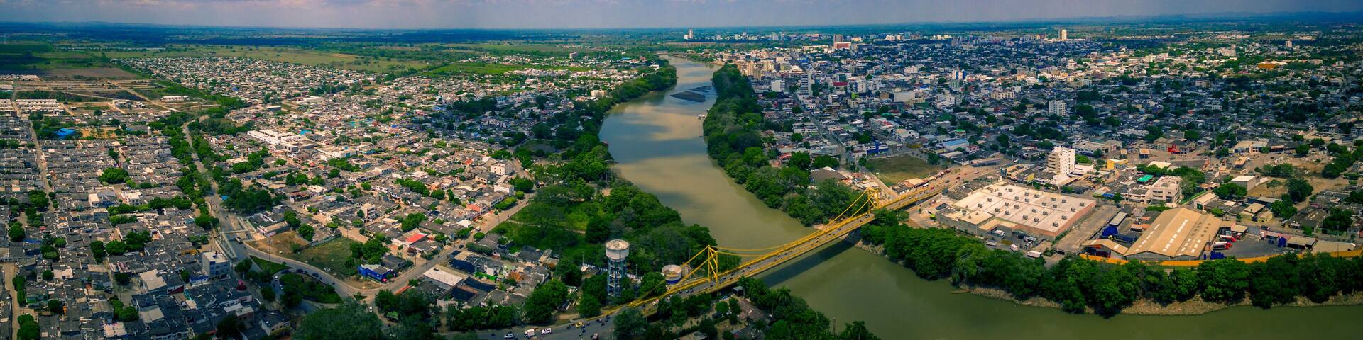 Panoramica de Monteria tomada en cordoba Colombia con un drone