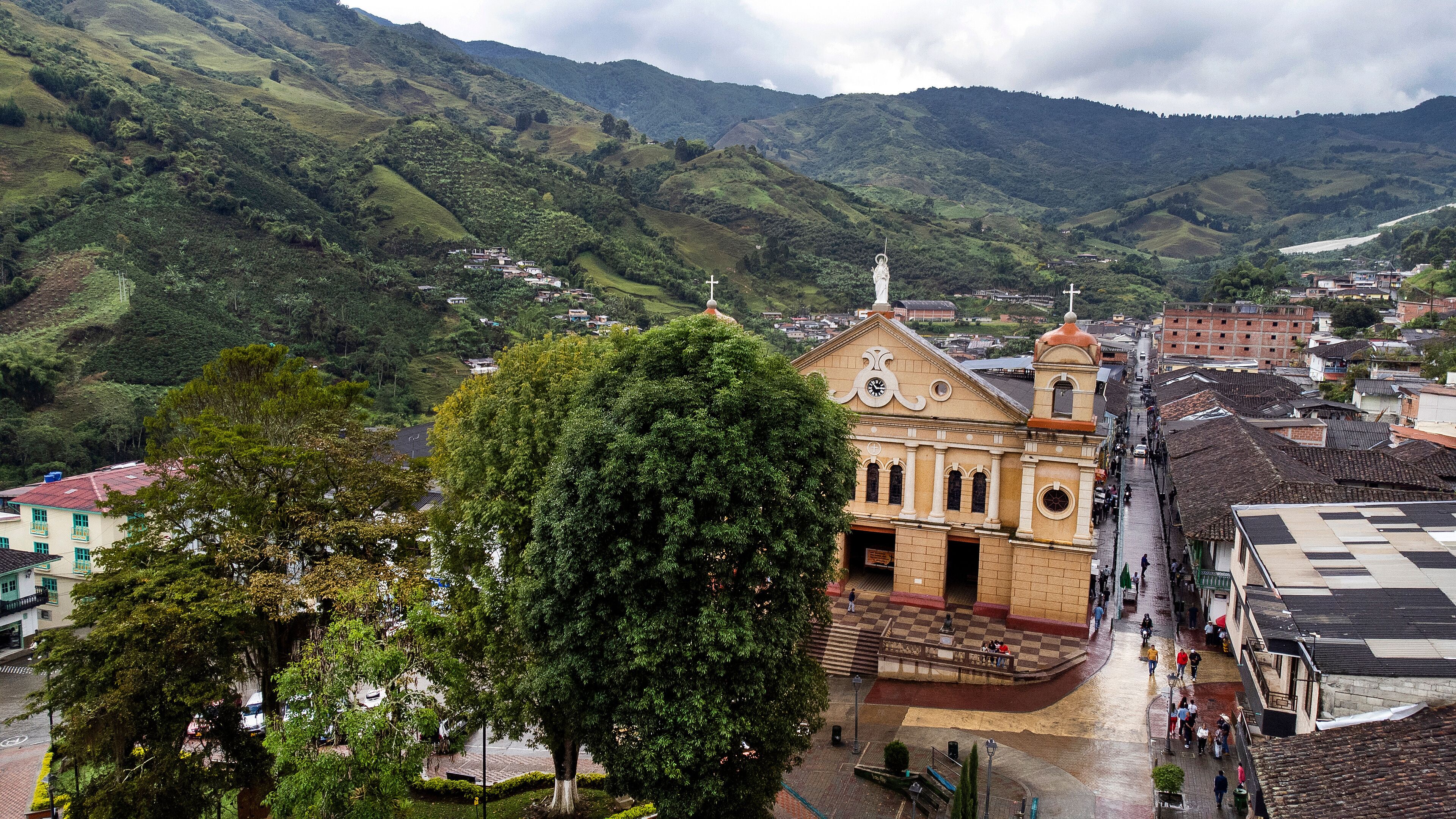 Pacora, Caldas - Colombia. October 5, 2025. San Jose de Pacora Parish, construction began in 1873, and its consecration in 1880