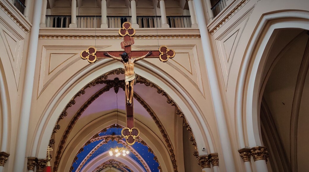 Image of Christ crucified hanging in a Catholic church in Colombia