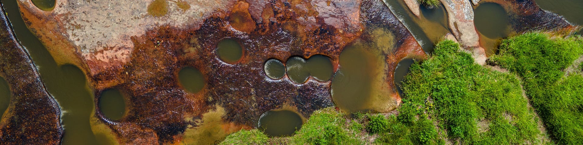 Aerial View of Las Gachas Natural Waterholes in Santander, Colombia