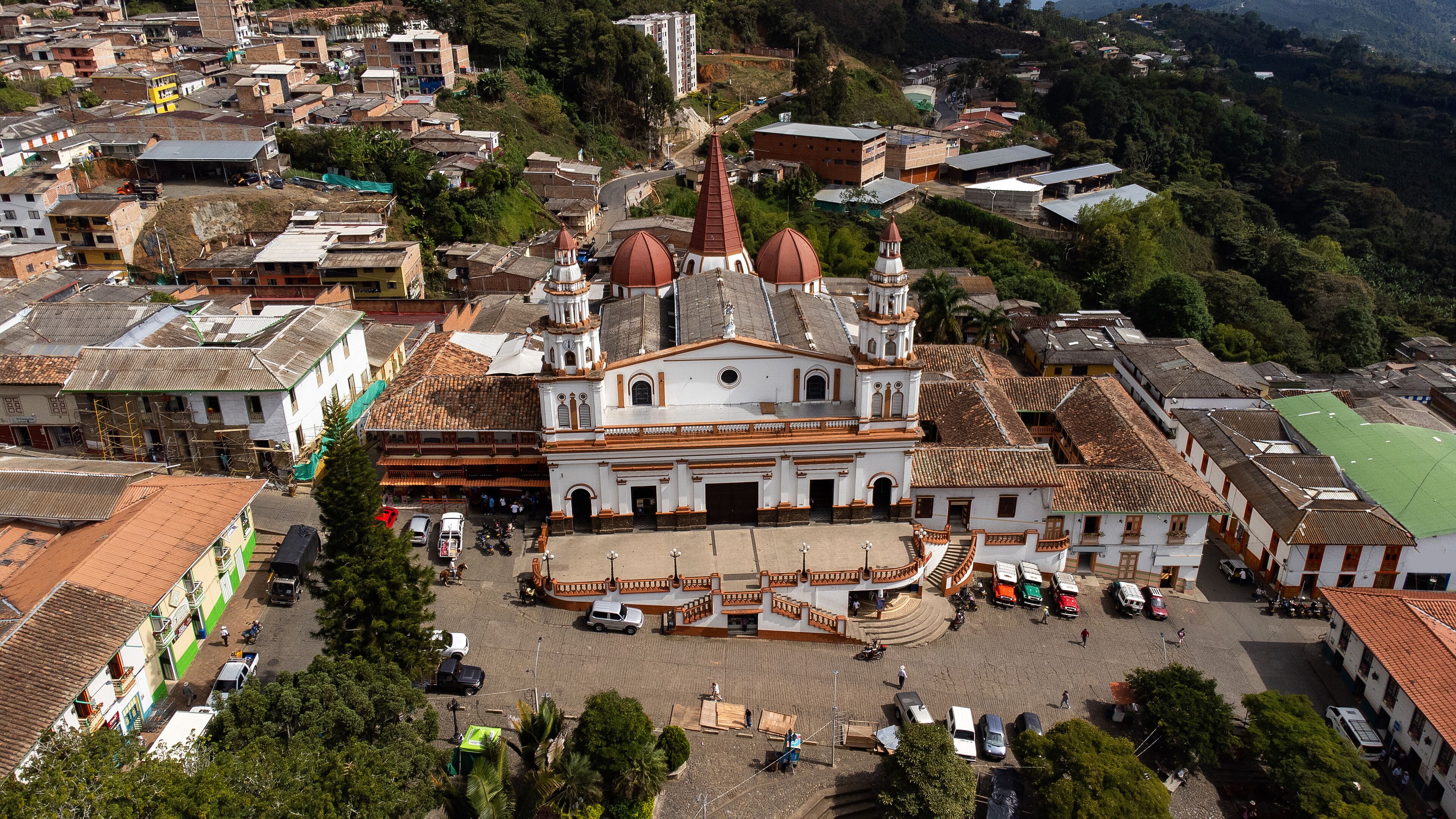 Concordia, Antioquia - Colombia. December 26, 2023. Church of Our Lady of Mercedes, It is a temple of Catholic worship.
