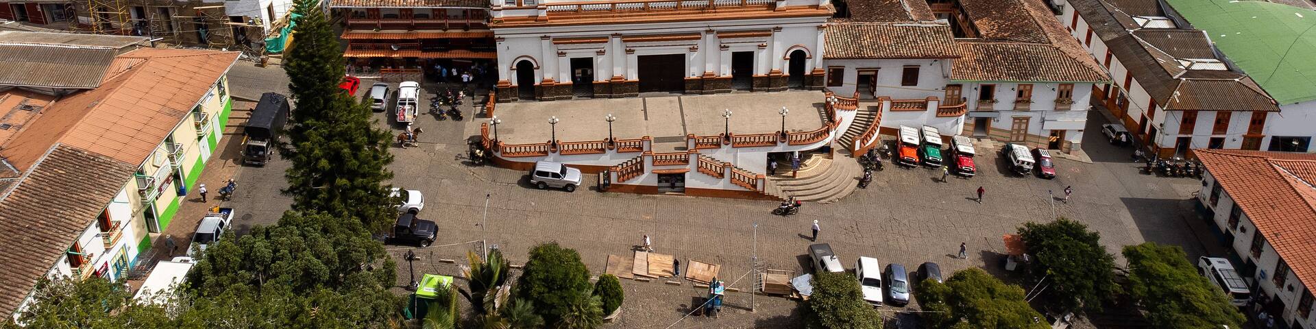 Concordia, Antioquia - Colombia. December 26, 2023. Church of Our Lady of Mercedes, It is a temple of Catholic worship.
