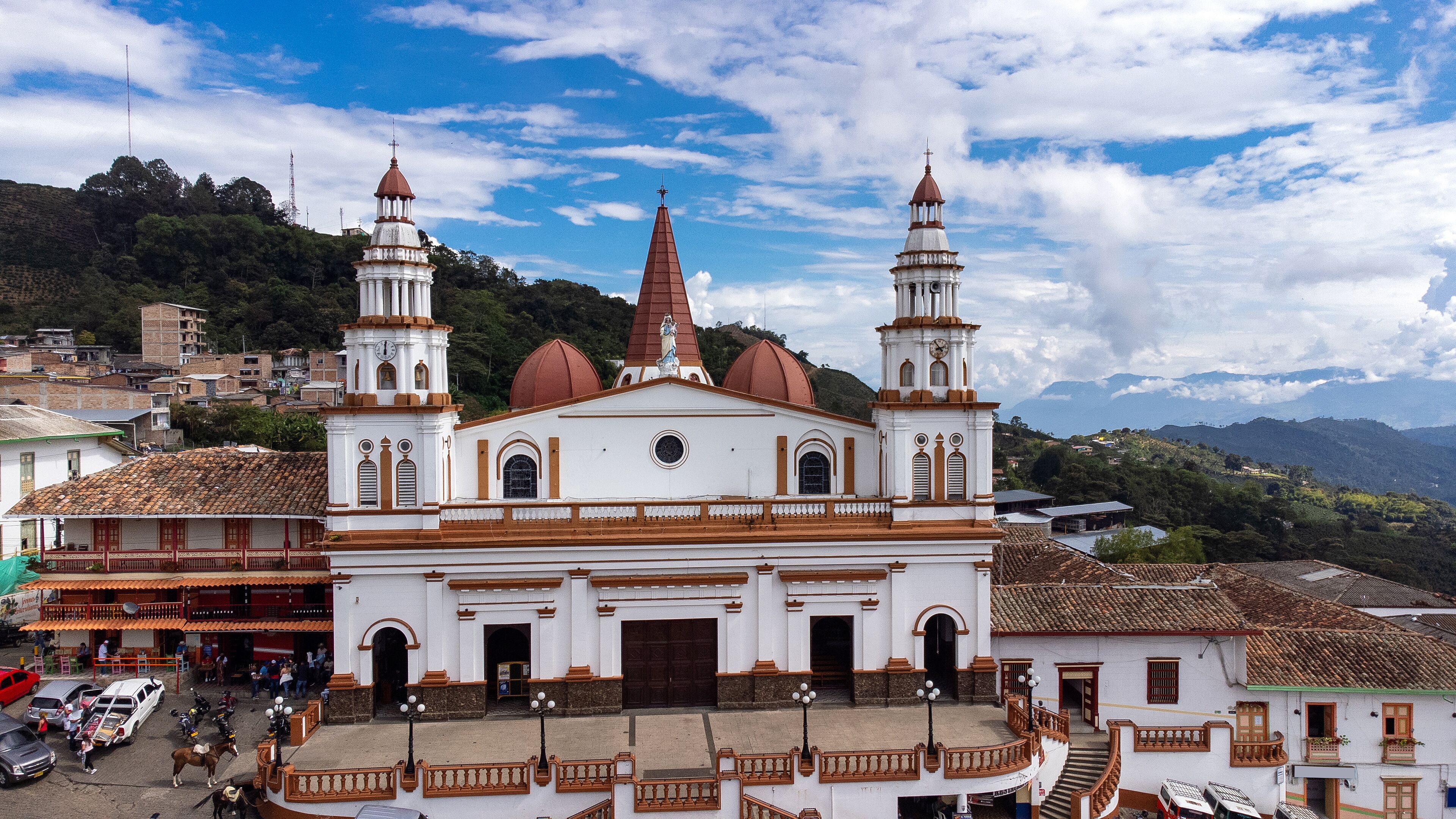 Concordia, Antioquia - Colombia. December 26, 2023. Church of Our Lady of Mercedes, It is a temple of Catholic worship.