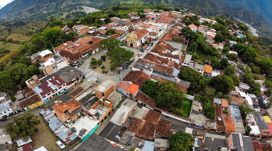 Anza, Antioquia - Colombia. January 25, 2026. Aerial drone shot. In 1813, the municipality was established.