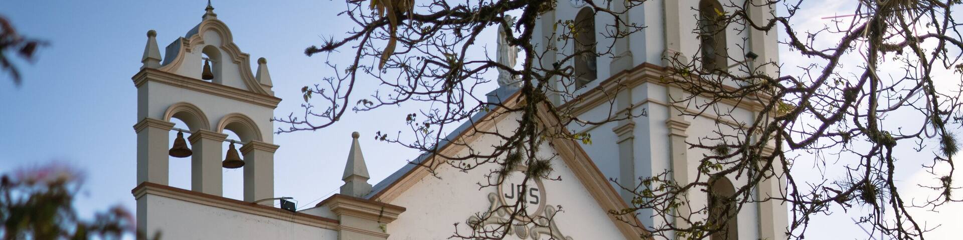 A different view of the Somondoco's Church in Valle de Tenza, Boyacá, Colombia