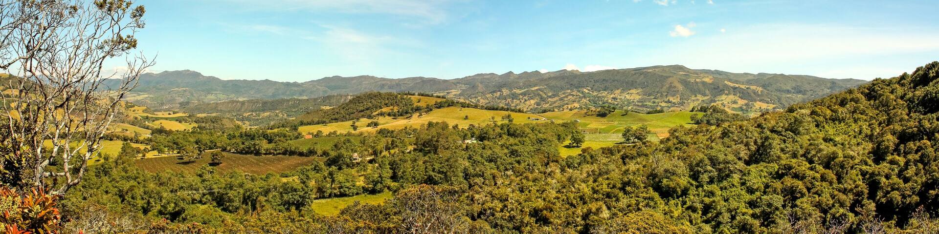 Panoramic view of the mountains and the Andes, province of Cundinamarca. Colombia.