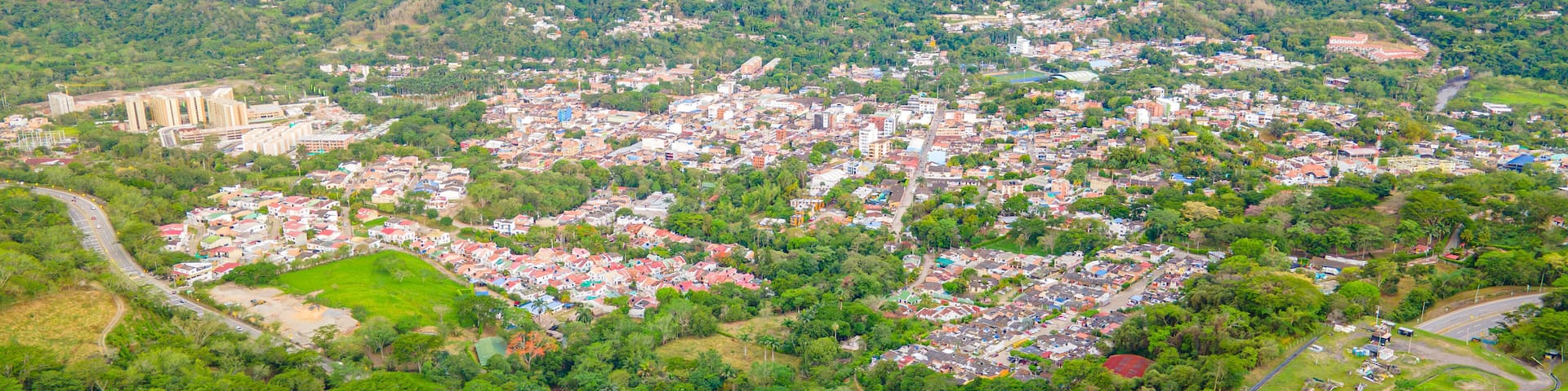 Aerial View of Villeta, Cundinamarca: Scenic Landscape and Urban Architecture in Colombia