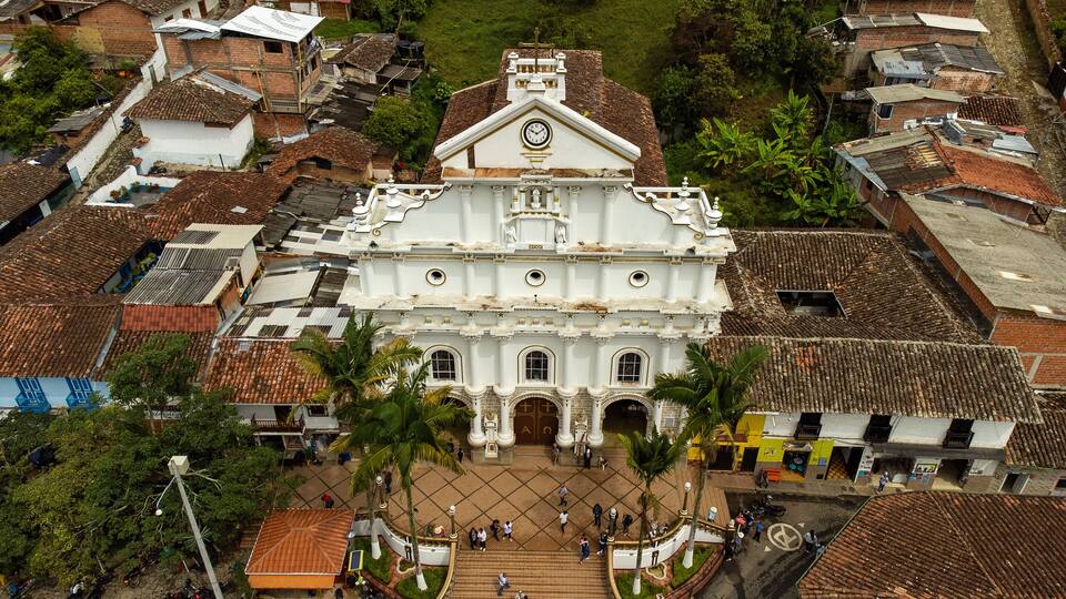 Angostura, Antioquia. Colombia - June 23, 2024. Parish of Our Lady of the Rosary of Chiquinquirá and for several years sanctuary of Blessed Father Marianito