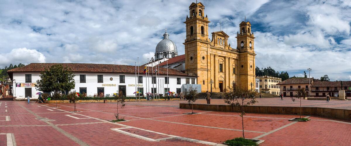 Panoramic view of the Basilica of Our Lady of Chiquinquira, Boyaca