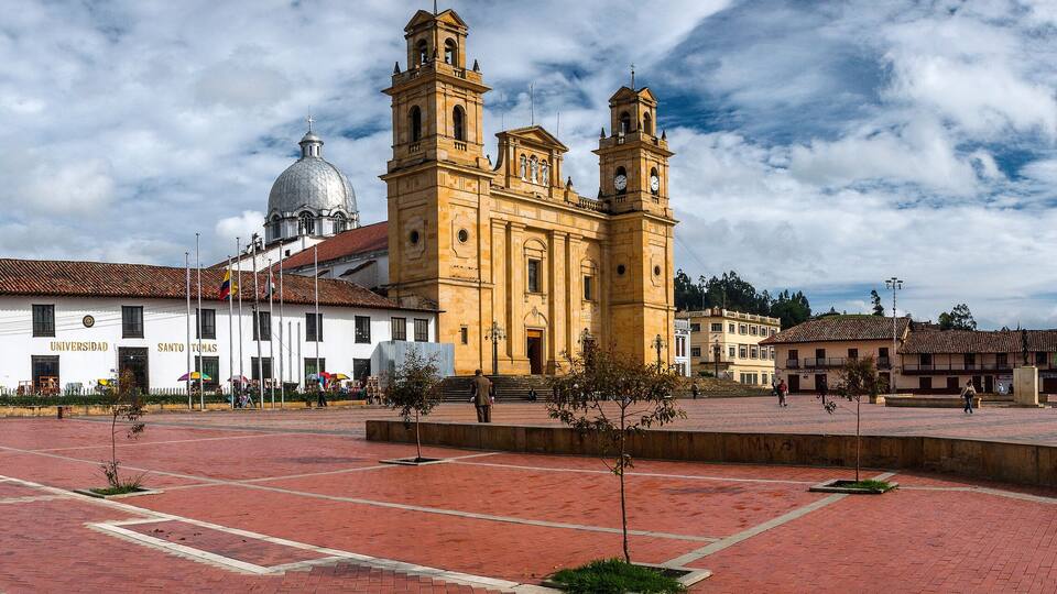 Panoramic view of the Basilica of Our Lady of Chiquinquira, Boyaca