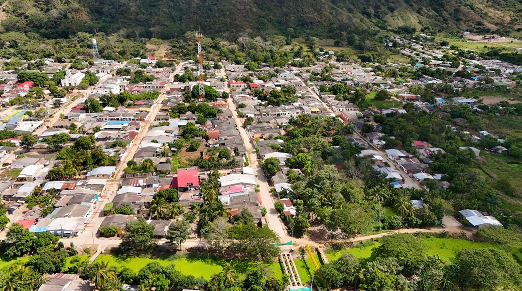 Foto aérea que muestra el Municipio de San Carlos, en el departamento de Córdoba en Colombia.