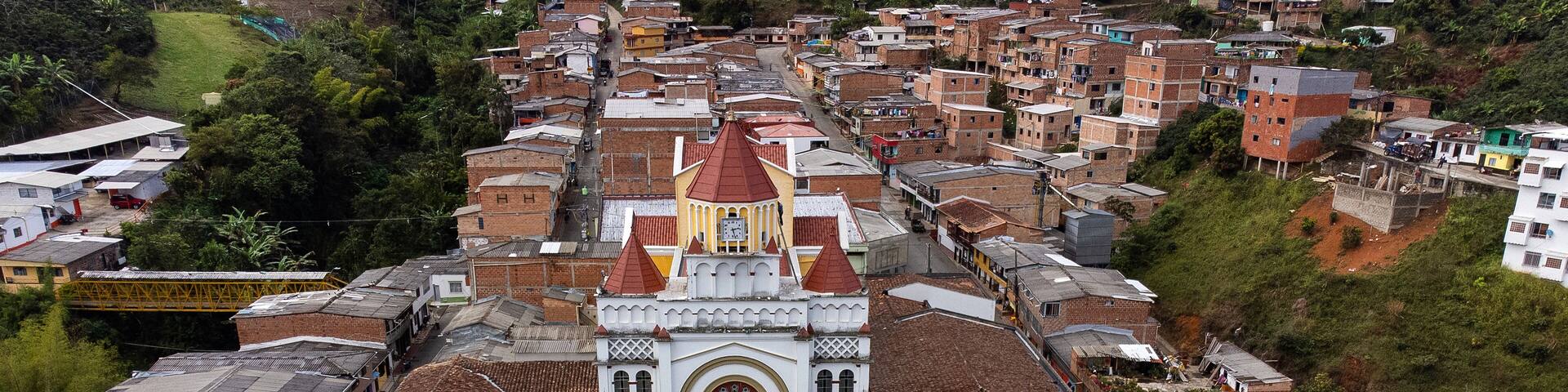 Betulia, Antioquia - Colombia. December 27, 2023. Immaculate Conception Parish, with its imposing architecture and picturesque surroundings