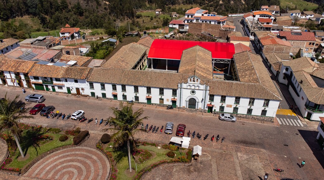 Mongui, Boyaca - Colombia. April 12 - 2024. Aerial photography with drone, Colombian municipality located in the Andes region