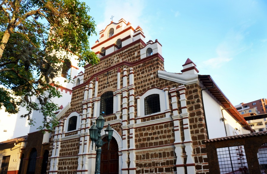 Copacabana, Antioquia, Colombia; October 22, 2024: One side shot of Our Lady of assumption (Nuestra Señora de la Asunción) church.