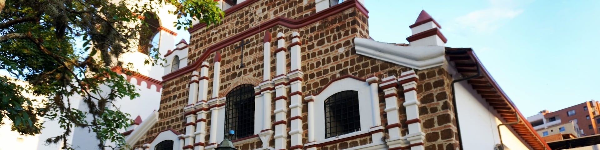 Copacabana, Antioquia, Colombia; October 22, 2024: One side shot of Our Lady of assumption (Nuestra Señora de la Asunción) church.
