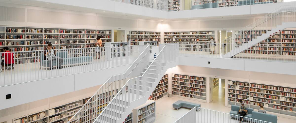 Public Library Stuttgart which includes interior views
