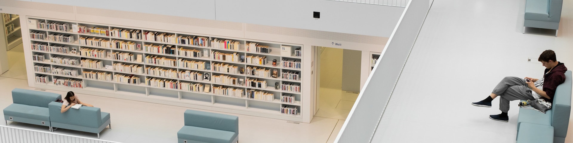 Public Library Stuttgart featuring interior views as well as an individual male