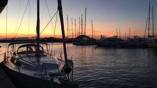 My boat ready to sailing on Sunset