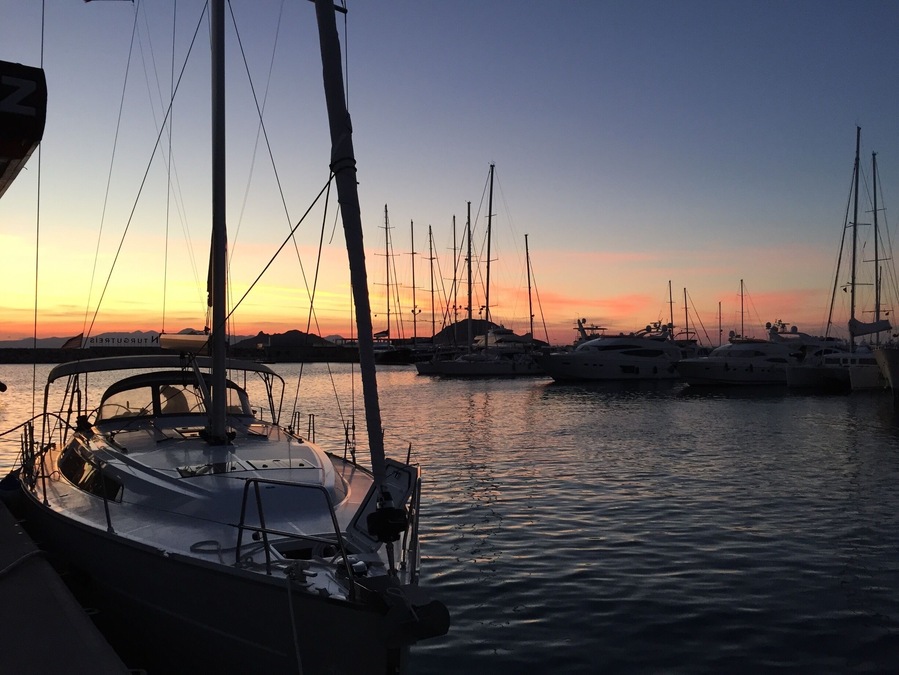 My boat ready to sailing on Sunset