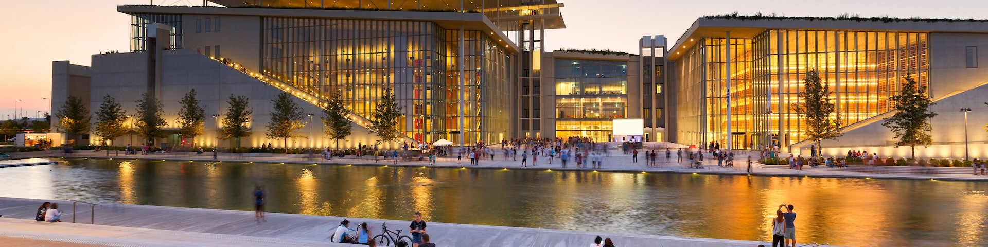 View of Stavros Niarchos Foundation Cultural Center in city of Athens.