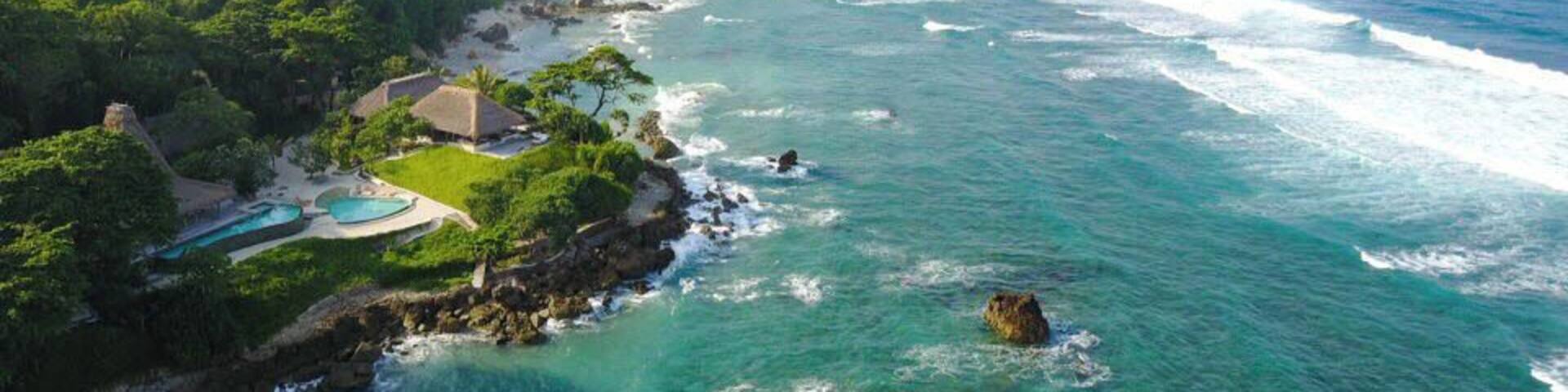 Drone footage from Nihiwatu Resort in Sumba, East Nusa Tenggara, Indonesia.
Sumba is a fairly remote island in south eastern Indonesia. Nihiwatu is a luxury resort that offers a pristine coast line, perfect swells for surfing, and phenomenal service.