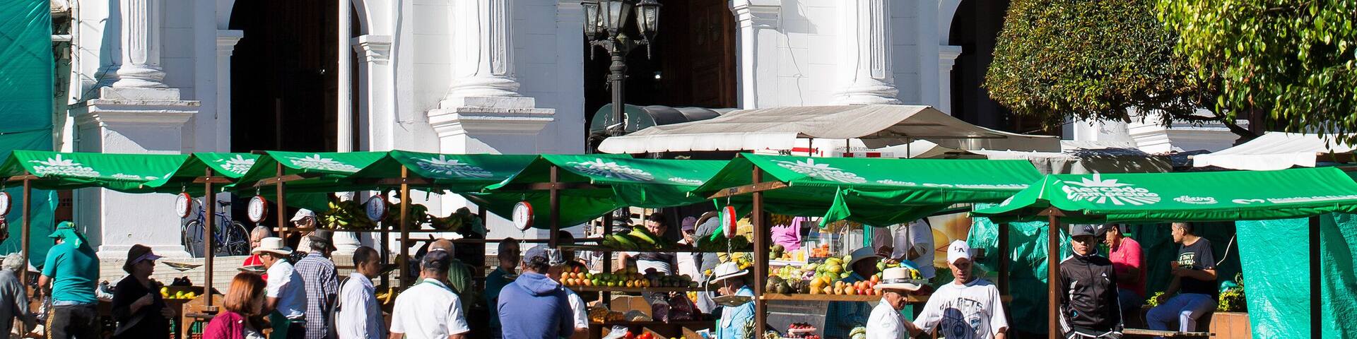 El Retiro, Antioquia / Colombia. July 07, 2019. Our Lady of the Rosary Church. This church, which presides over the main square of El Retiro.