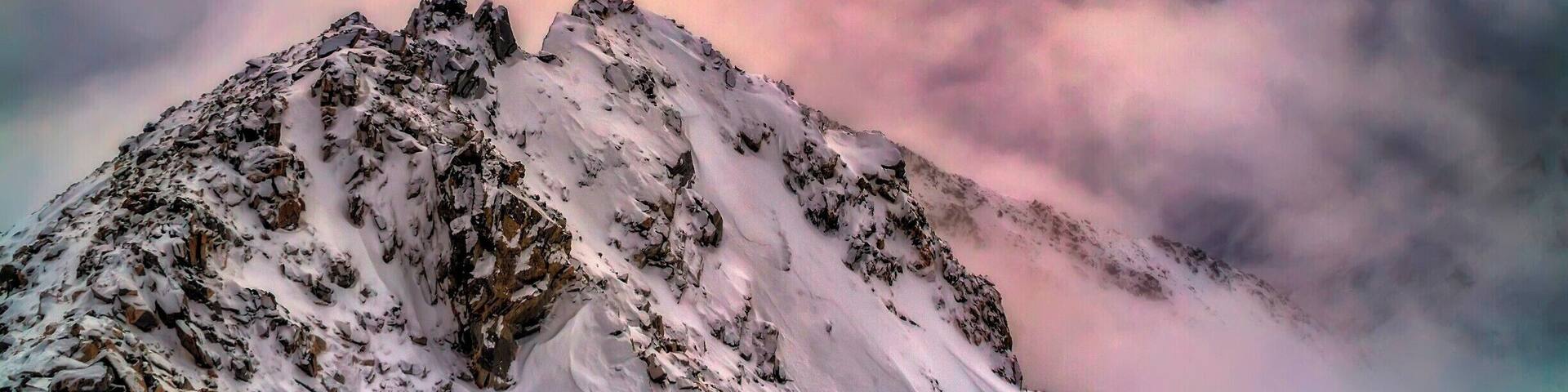 On the top of mount Munku Sardyk. Munku sardyk is summit of Sayan mountain range.