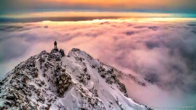 On the top of mount Munku Sardyk. Munku sardyk is summit of Sayan mountain range.