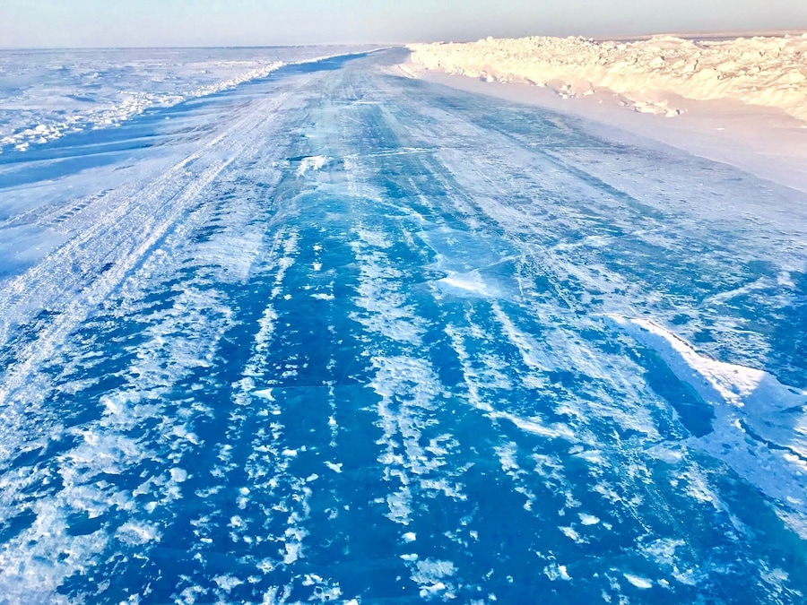 Most of northern #Russia has no roads but in winter you can access remote villages by driving on frozen rivers like this one in Anabar District of #Yakutia