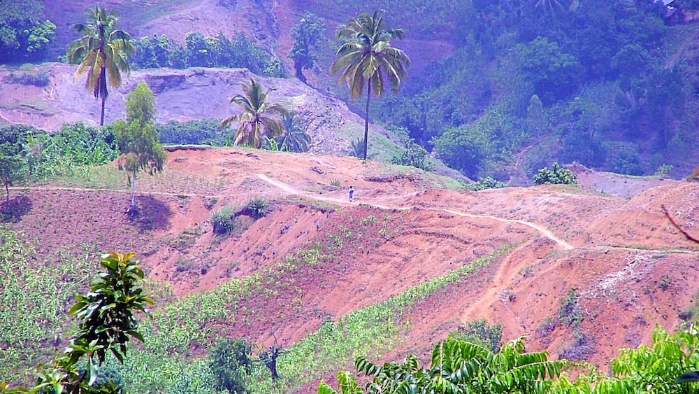 The landscape in the mountains of Haiti