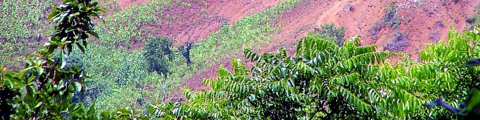 The landscape in the mountains of Haiti